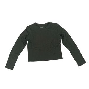 NWT Wild Fable Green Long Sleeve Cropped Boxy Shirt Size Large Women's